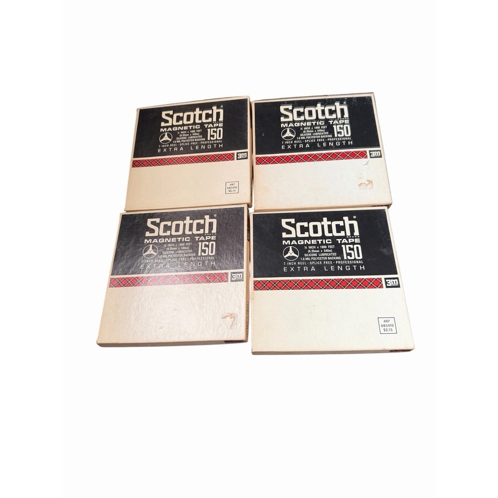 4 reels of Scotch magnetic 150 audio tapes 3M